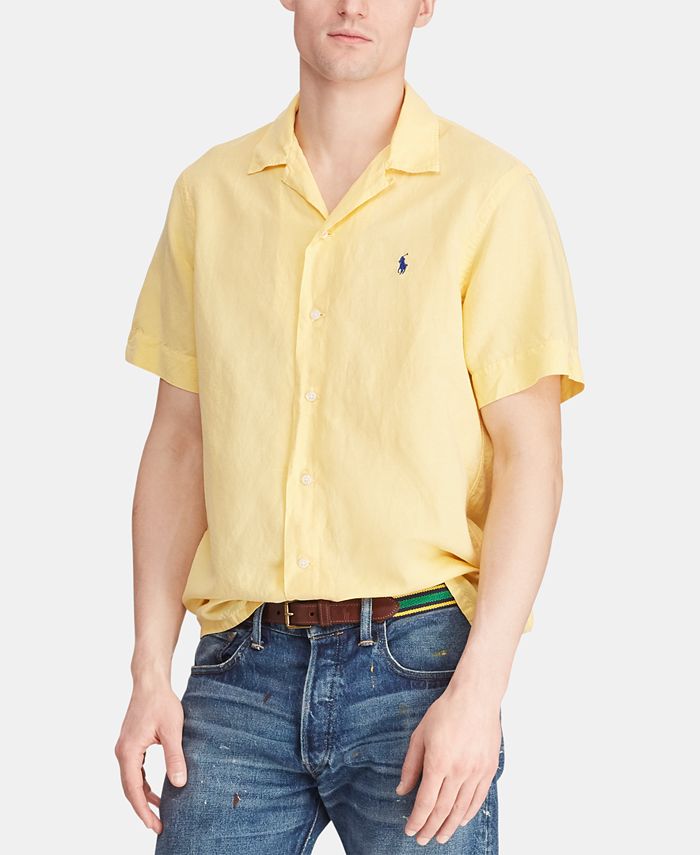 Polo Ralph Lauren Men's Classic Fit Linen Blend Camp Collar Shirt