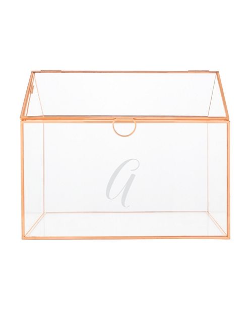 Cathy S Concepts Personalized Rose Gold Wedding Glass Terrarium