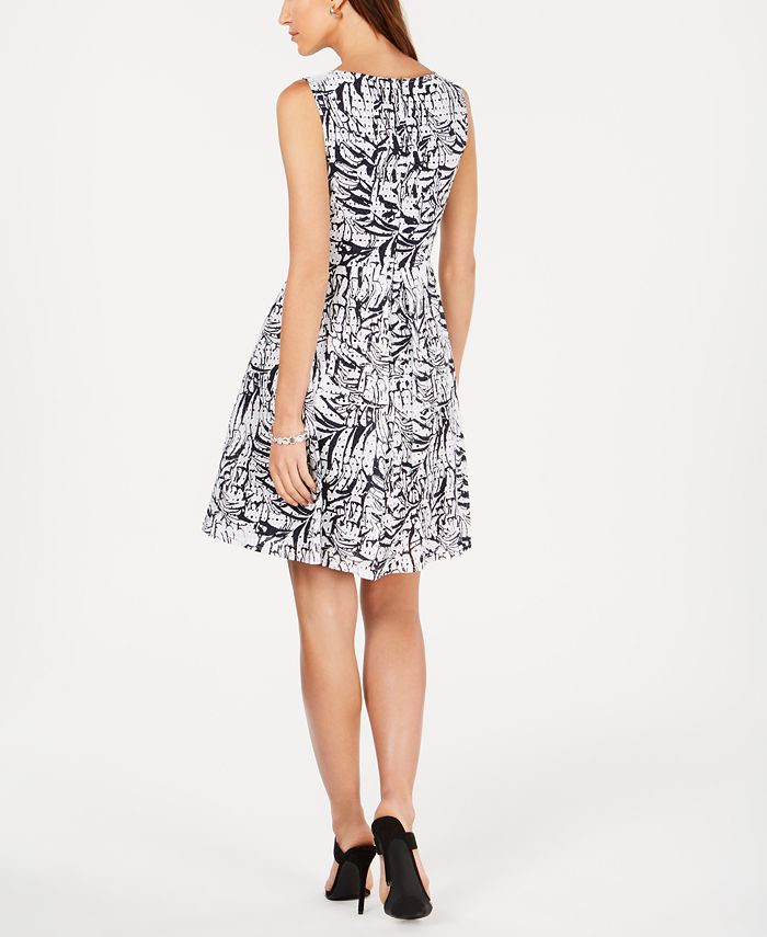 Taylor Petite Printed Eyelet Fit & Flare Dress - Macy's