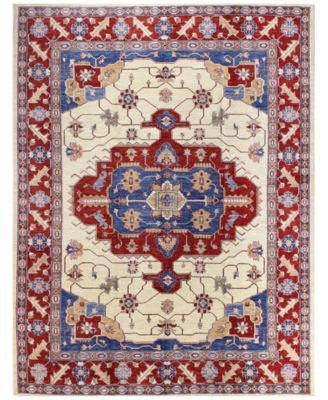 BB Rugs - Fine Afghan Kazak 595344 Ivory 7'4" x 9'10" Area Rug