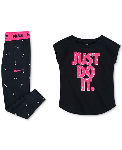 Nike Toddler Girls Swooshfetti T Shirt Printed Leggings