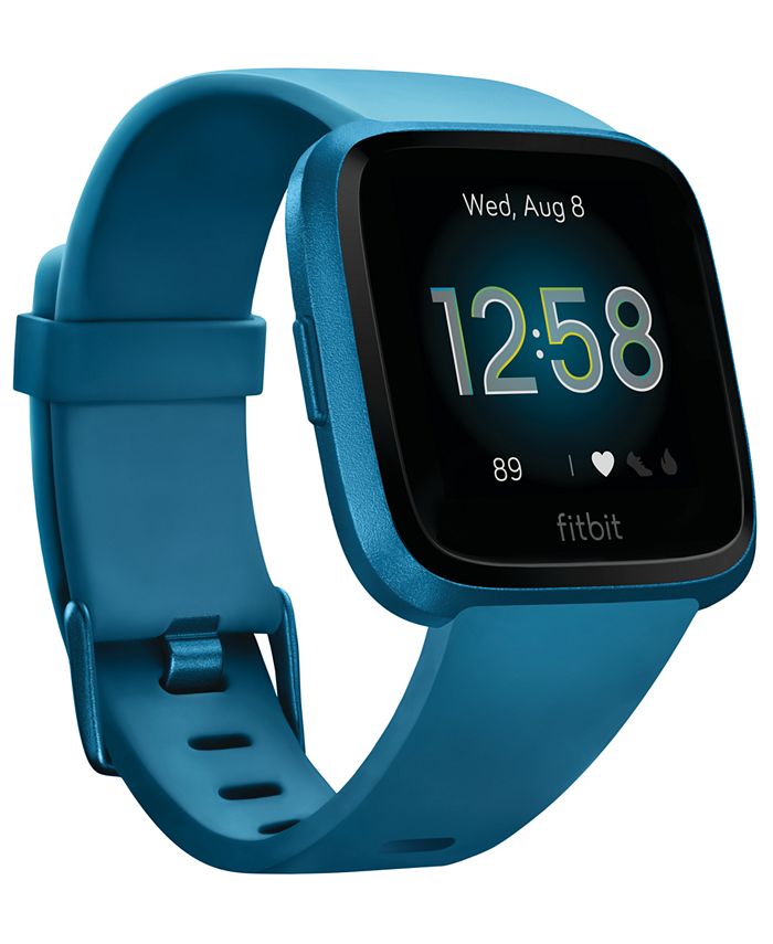 Fitbit Versa Lite Blue Strap Smart Watch 39mm - Macy's
