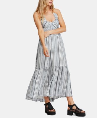 striped halter maxi dress