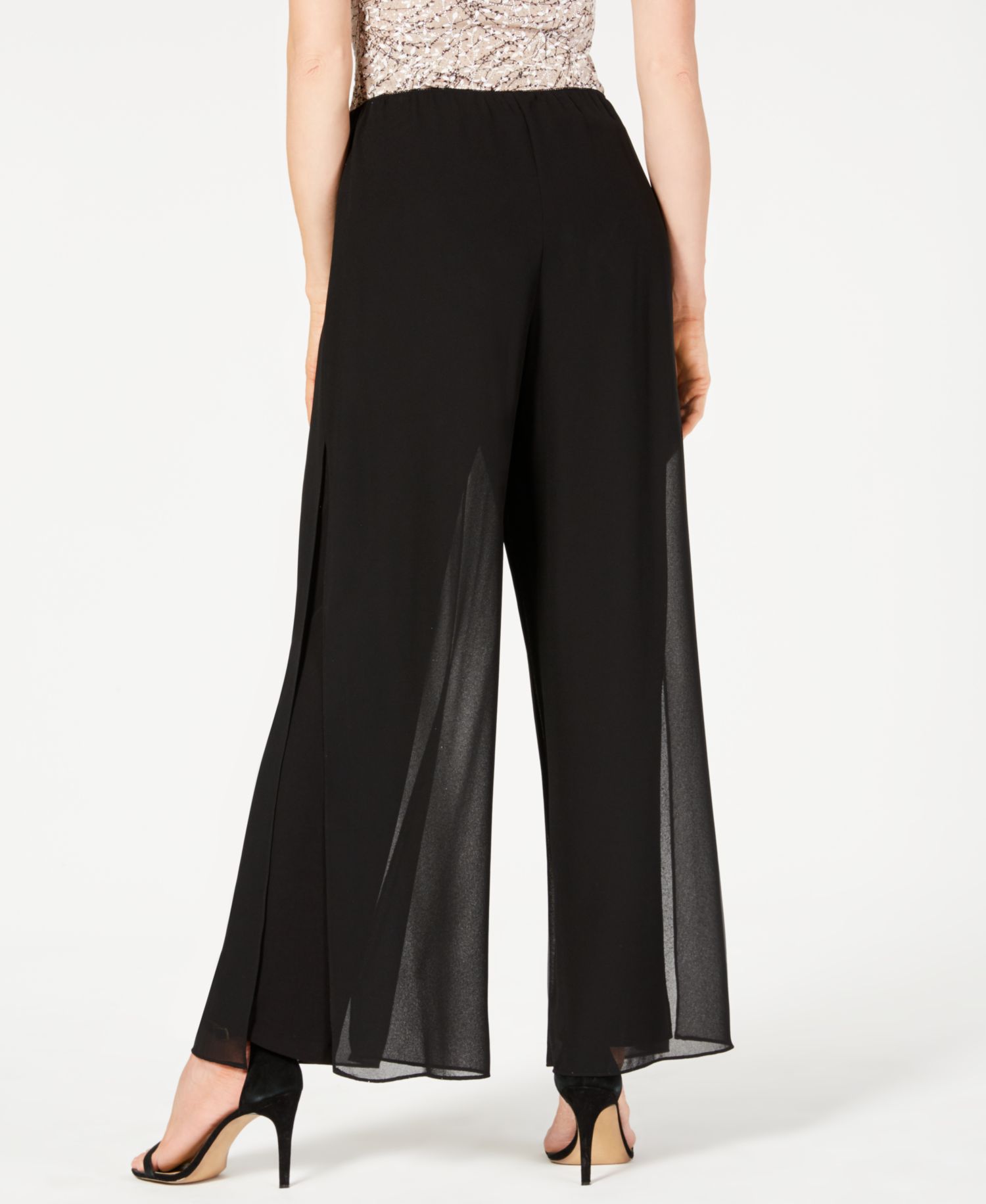 Petite Straight-Leg Overlay Pants