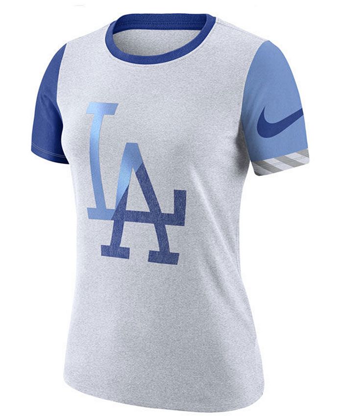 Nike Women's Los Angeles Dodgers Slub Logo Crew T-Shirt - Macy's