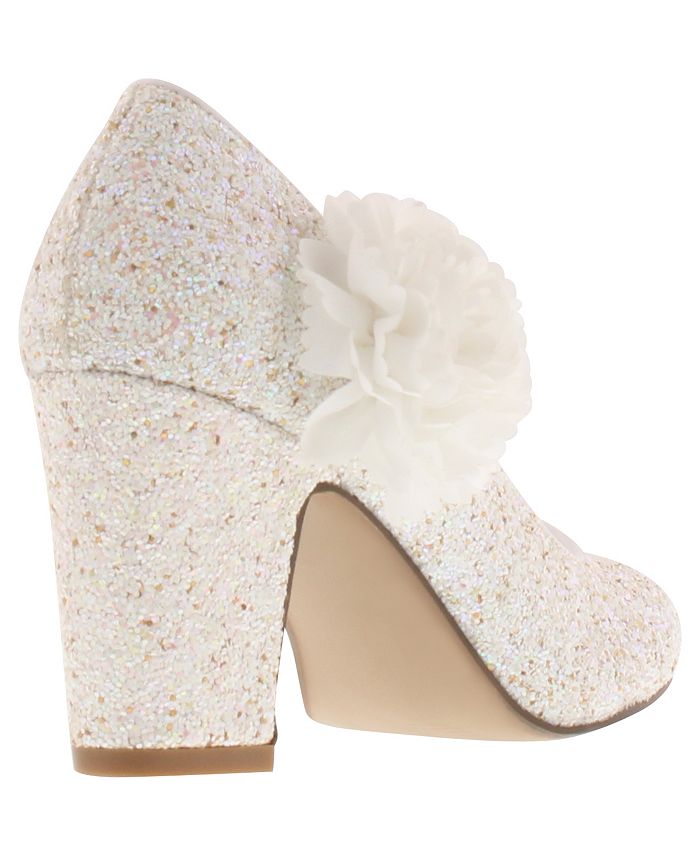 Badgley Mischka Little & Big Girls Kylie Flower Block Heel Macy's
