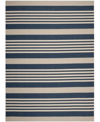 Courtyard CY6062 Navy and Beige 8' x 11' Sisal Weave Outdoor Area Rug