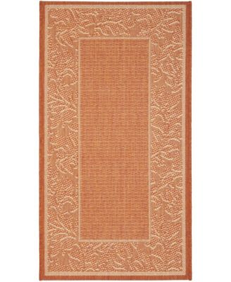 Courtyard CY2666 Terracotta and Natural 5'3" x 7'7" Sisal Weave Outdoor Area Rug