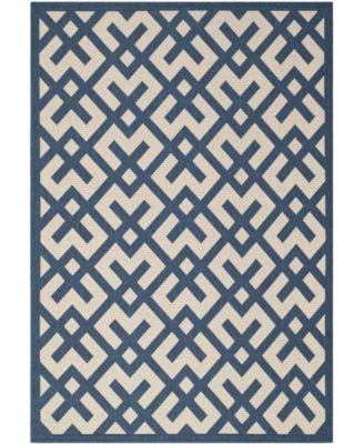 Courtyard CY6915 Navy and Beige 5'3" x 7'7" Sisal Weave Outdoor Area Rug
