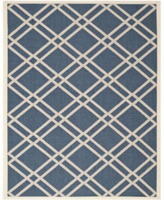 Courtyard CY6923 Navy and Beige 8' x 11' Sisal Weave Outdoor Area Rug