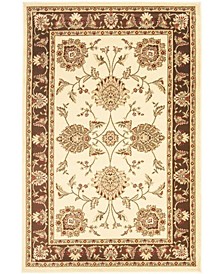 Lyndhurst Ivory and Brown 6'7" x 9'6" Area Rug