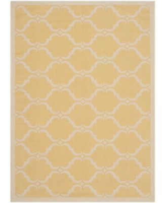 Courtyard CY6009 Yellow and Beige 5'3" x 7'7" Sisal Weave Outdoor Area Rug