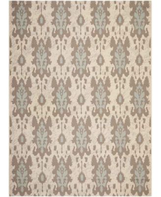 Courtyard CY7276 Beige Dark Beige and Aqua Weft 8' x 11' Sisal Weave Outdoor Area Rug
