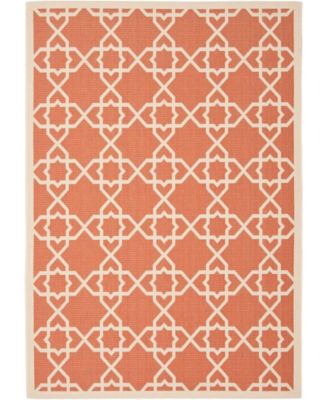Courtyard CY6032 Terracotta and Beige 8' x 11' Outdoor Area Rug
