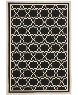Courtyard CY6916 Black and Beige 5'3" x 7'7" Outdoor Area Rug