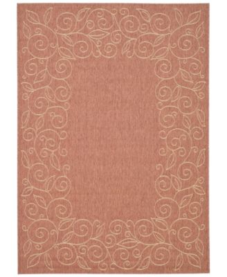 Courtyard CY5139 Terracotta and Beige 5'3" x 7'7" Outdoor Area Rug