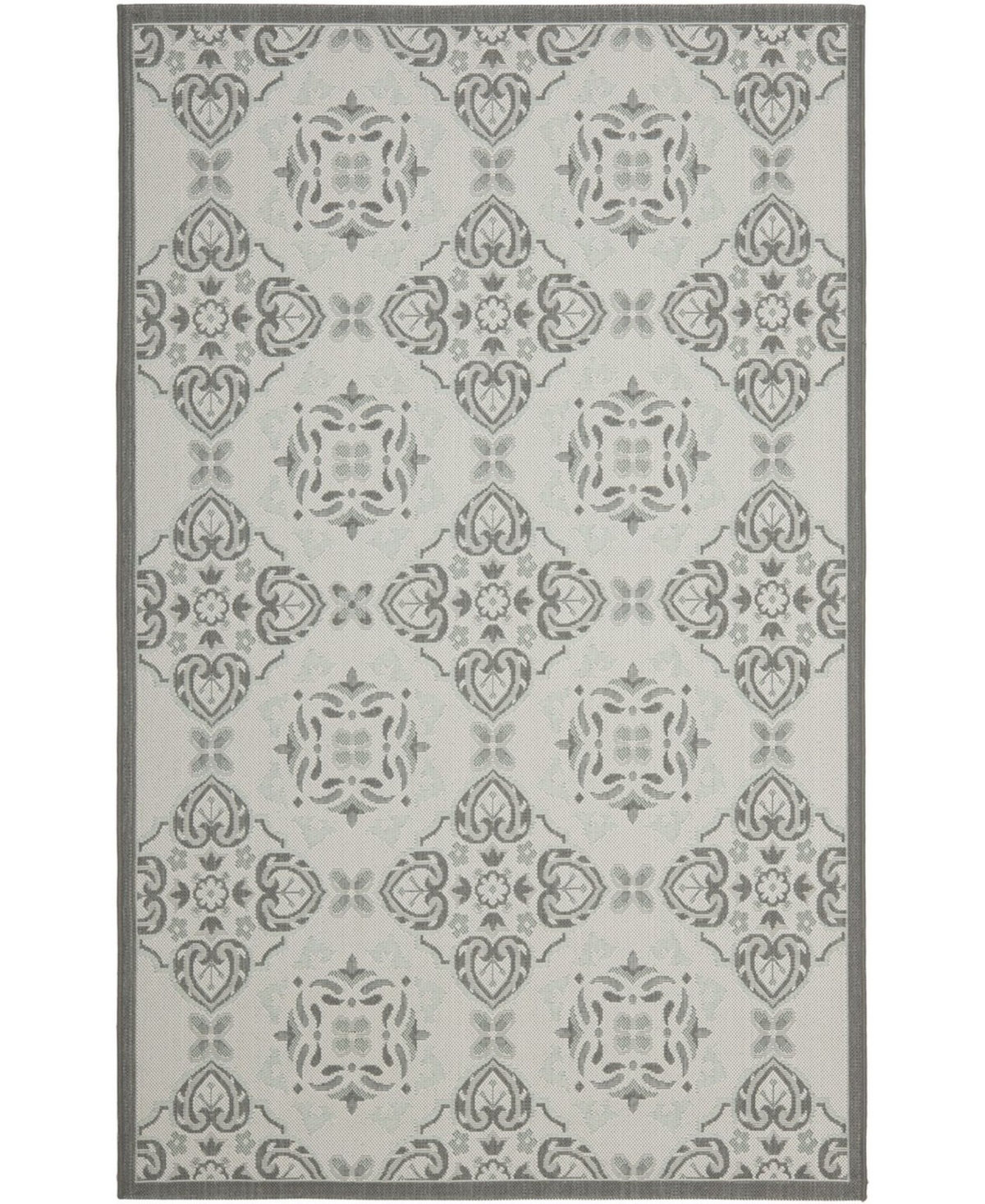 Safavieh Courtyard Light Gray and Anthracite 8' x 11' Sisal Weave Outdoor Area Rug - Grey / Ant