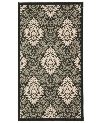 Courtyard CY2714 Black and Sand 5'3" x 7'7" Outdoor Area Rug