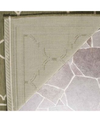 Courtyard CY6889 Green and Beige 5'3" x 7'7" Sisal Weave Outdoor Area Rug