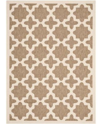 Courtyard CY6913 Brown and Bone 5'3" x 7'7" Sisal Weave Outdoor Area Rug