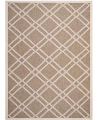 Courtyard CY6923 Brown and Bone 8' x 11' Sisal Weave Outdoor Area Rug
