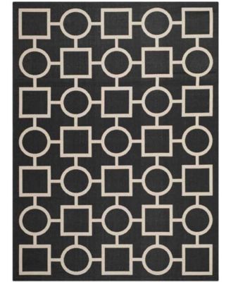 Courtyard CY6925 Black and Beige 5'3" x 7'7" Sisal Weave Outdoor Area Rug