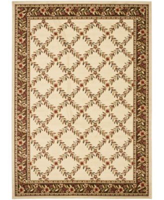 Lyndhurst LNH557 Ivory and Brown 8' x 11' Area Rug