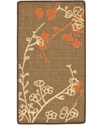 Courtyard CY4038 Brown Natural and Terracotta 8' x 11' Outdoor Area Rug