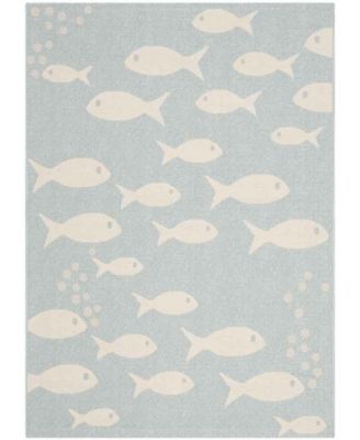 Courtyard CY6012 Aqua and Beige 5'3" x 7'7" Sisal Weave Outdoor Area Rug