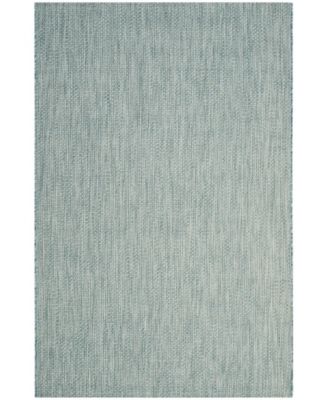 Courtyard CY8521 Aqua and Gray 5'3" x 7'7" Outdoor Area Rug