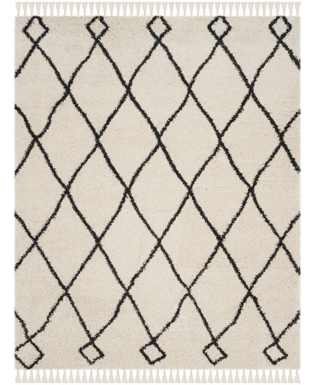 Safavieh Moroccan Fringe Shag 8' X 10' Area Rug - Cream/Charcoal