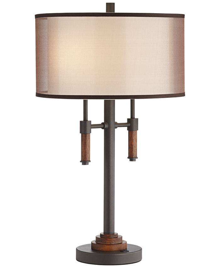 Kathy Ireland Pacific Coast Modern Lodge Table Lamp with Two Lights