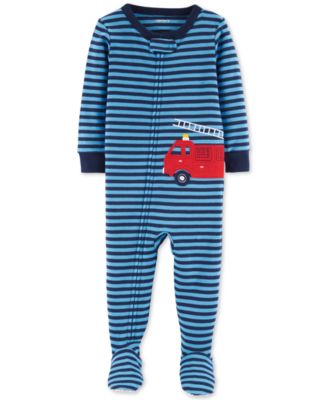 Carter's - Baby Boys Fire Truck Footed Cotton Pajamas