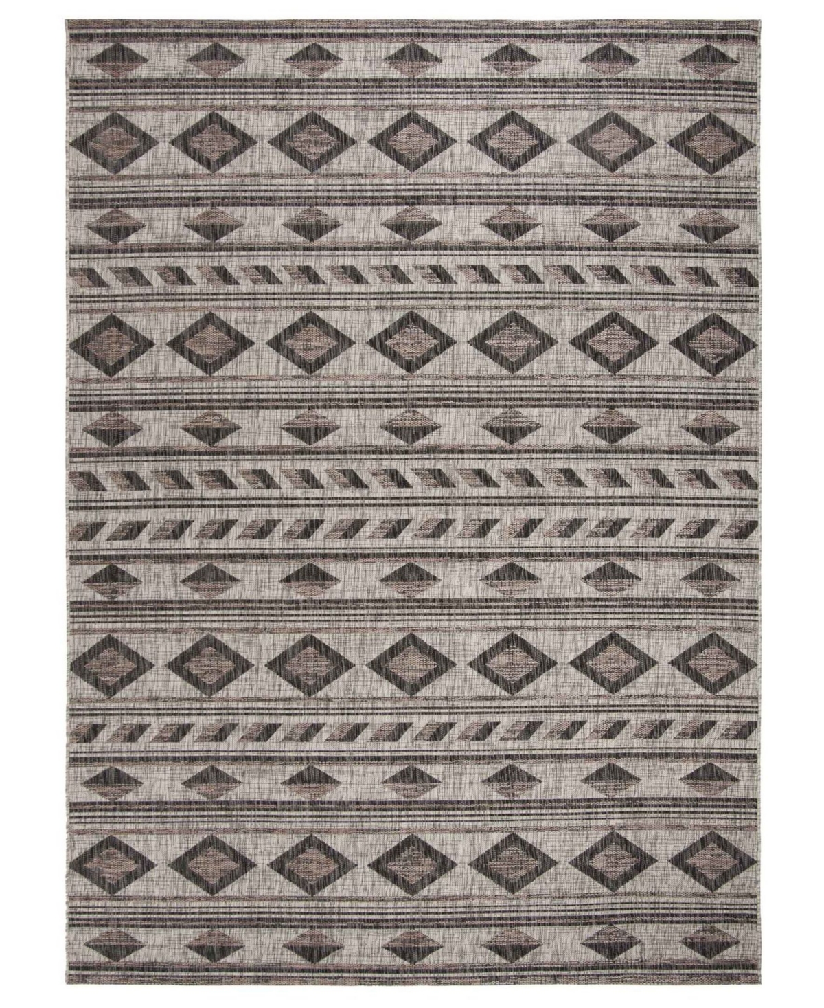 Safavieh Courtyard Gray and Black 9' x 12' Outdoor Area Rug - Gray