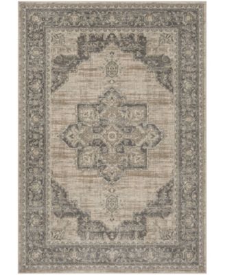 Brentwood BNT865 Cream and Gray 5'3" x 7'6" Area Rug
