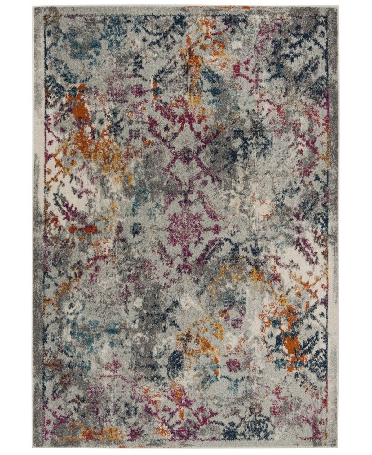 Safavieh Madison MAD159R 9' x 12' Sisal Weave Area Rug - Light Grey/Fuchsia