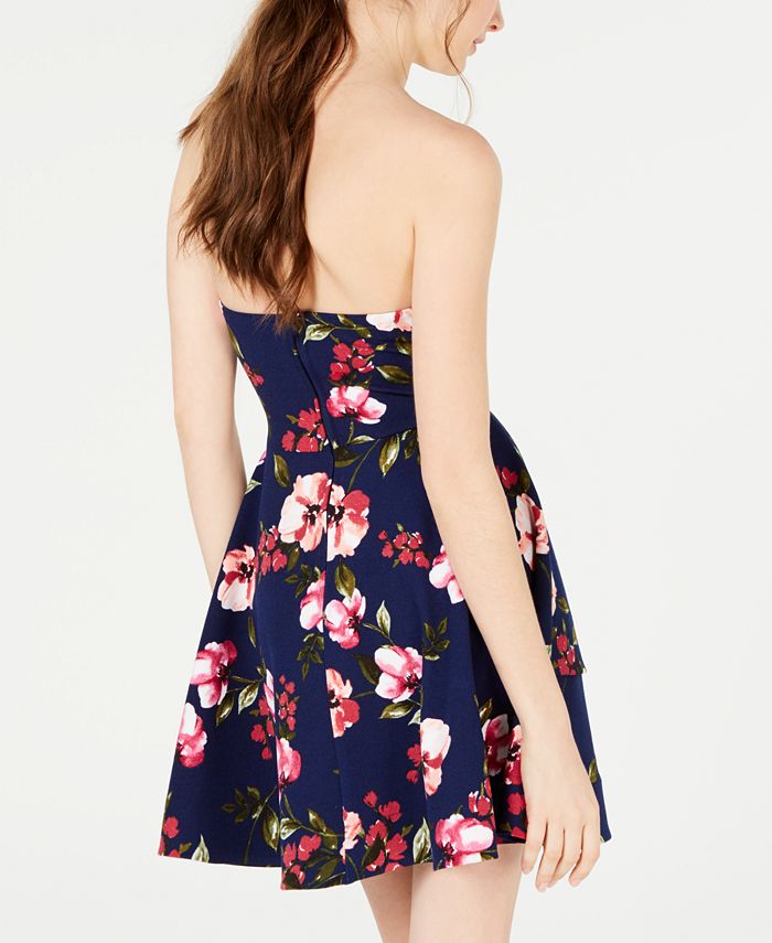 B Darlin Juniors' Strapless Fit & Flare Dress, Created for Macy's - Macy's
