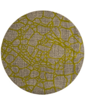 Safavieh Porcello Light Gray and Green 6'7in x 6'7in Round Area Rug
