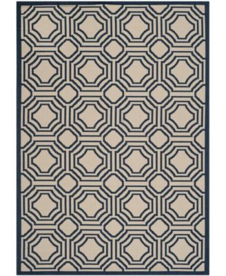 Courtyard CY6112 Beige and Navy 5'3" x 7'7" Outdoor Area Rug