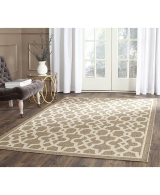 Courtyard CY6071 Mocha and Beige 5'3" x 7'7" Outdoor Area Rug
