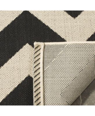 Courtyard CY6244 Black and Beige 5'3" x 7'7" Sisal Weave Outdoor Area Rug