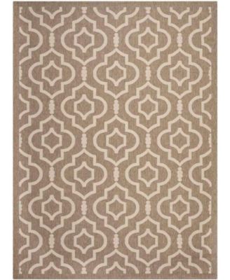 Courtyard CY6926 Brown and Bone 5'3" x 7'7" Sisal Weave Outdoor Area Rug