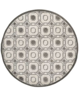 Amherst Ivory and Gray 7' x 7' Round Area Rug