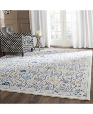 Evoke EVK210 Ivory and Blue 8' x 10' Area Rug