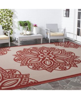Courtyard CY6139 Beige and Red 8' x 11' Sisal Weave Outdoor Area Rug