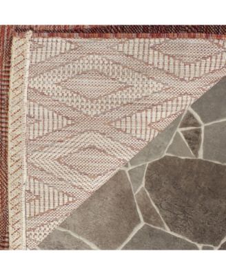 Courtyard CY8522 Red 5'3" x 7'7" Outdoor Area Rug