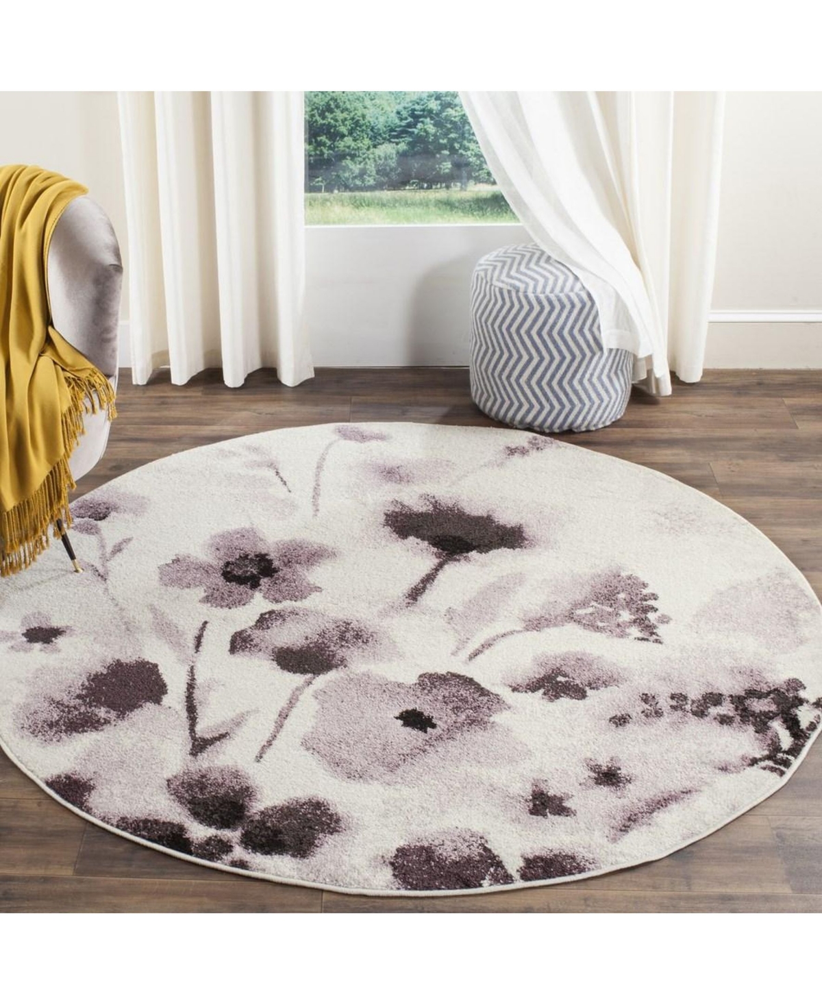 Safavieh Adirondack 127and Purple x Area Rug - Ivory