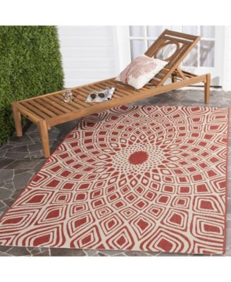 Courtyard CY6616 Red and Beige 5'3" x 7'7" Sisal Weave Outdoor Area Rug