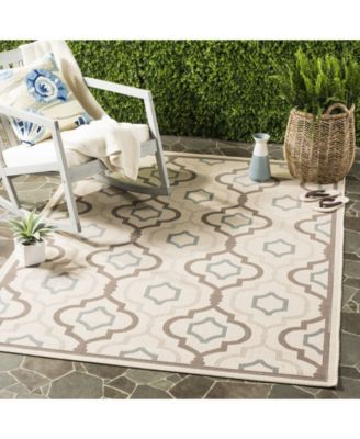 Courtyard CY7938 Beige and Dark Beige 5'3" x 7'7" Outdoor Area Rug