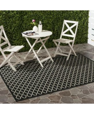 Courtyard CY6919 Black and Beige 5'3" x 7'7" Outdoor Area Rug
